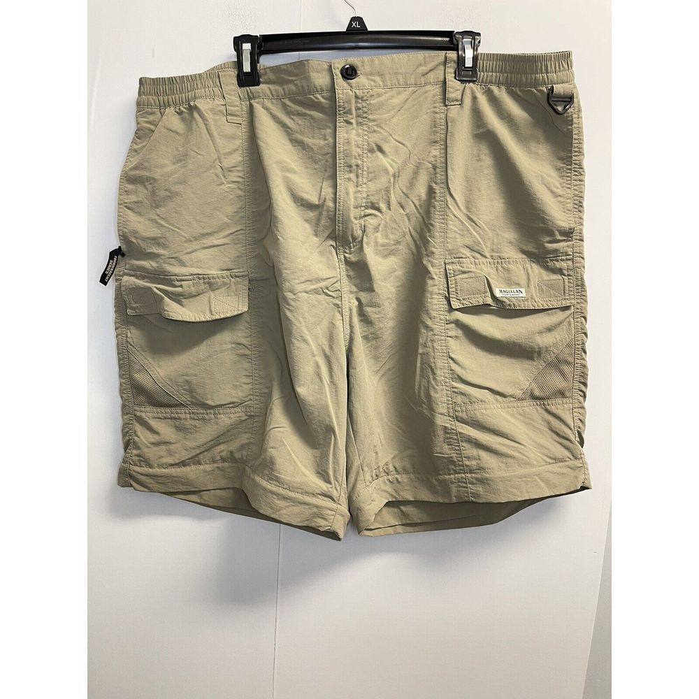 Magellan Shorts Mens 2XL West Bay‎ Cargo Olive Green Lined Zip Off Missing Legs